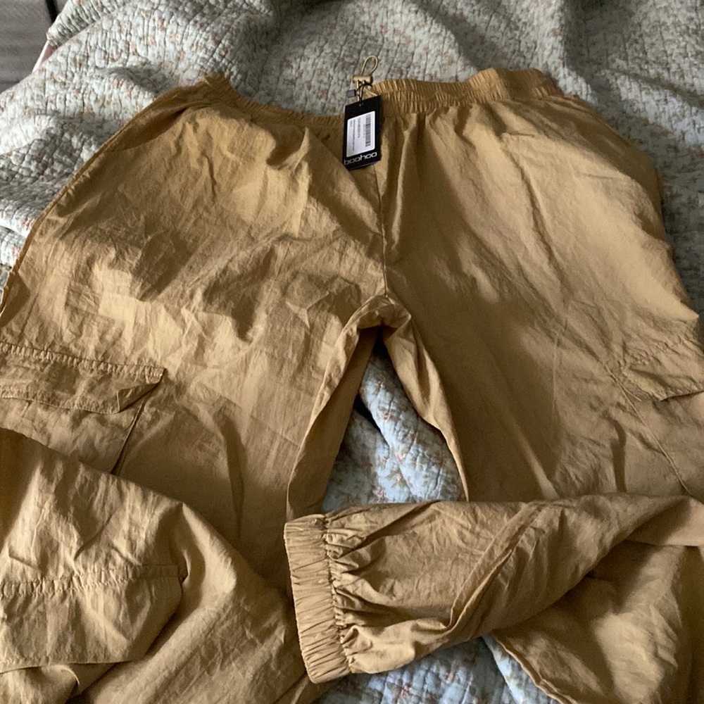 Petite women pocket drawstring cargo trousers